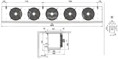 výparník ECO - Luvata GCE355A6, 21.41 kW (dT 8 st., R404) bez odtávání